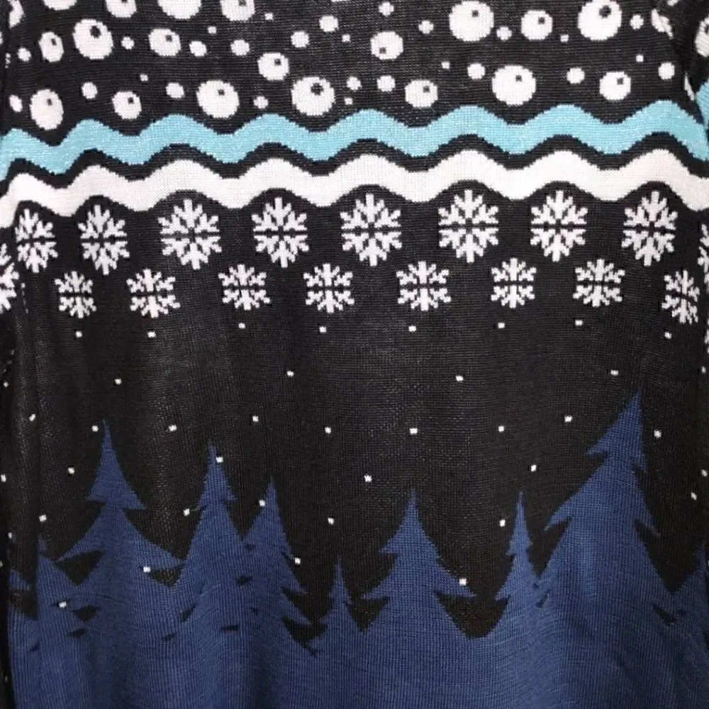 FUN Winter Sweater Unisex M, L Whales Snow‎ Roasting Crew Neck Acrylic Snow